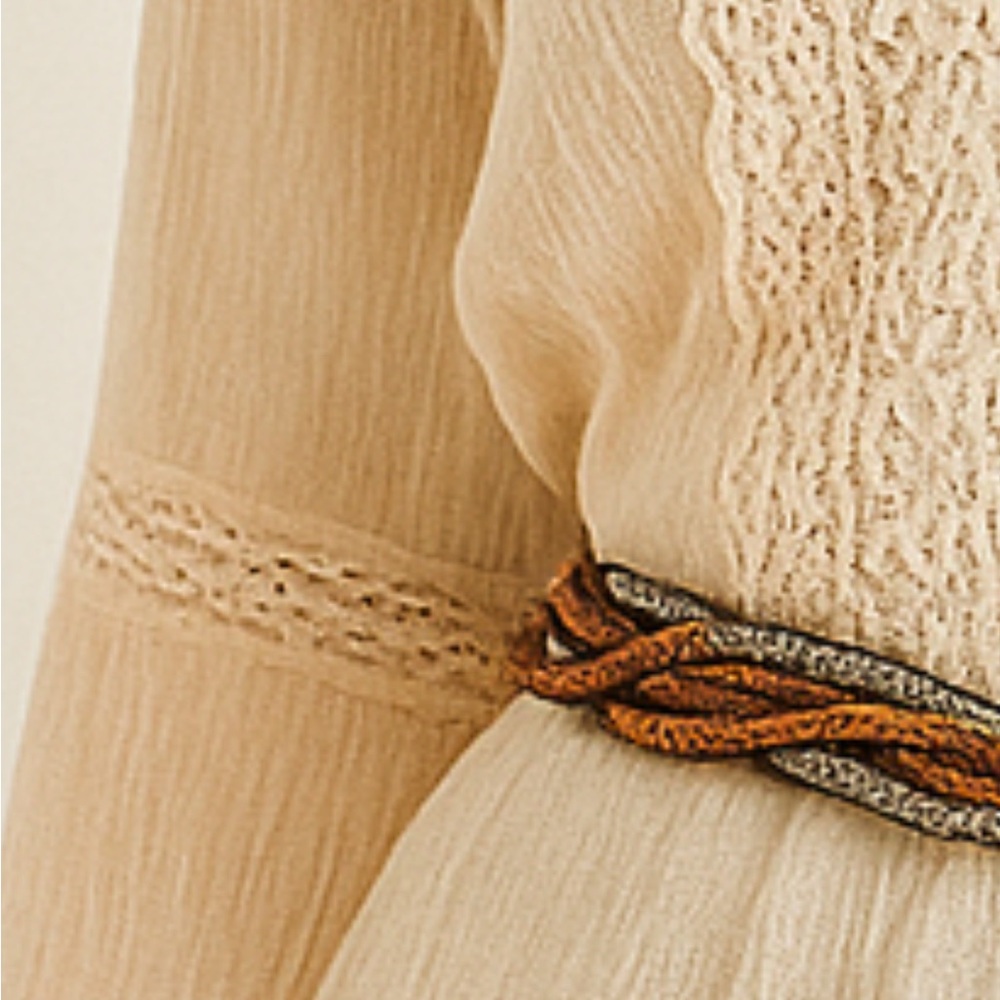 Vintage Metallic Braided Belt Women’s Adjustable 32–36” Gold Silver Bronze